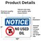 Signmission No Used Oil, 10 in W x Rectangle, Vinyl Decal OS-2PACK-NS-D-710-L-16217 - alternate 5